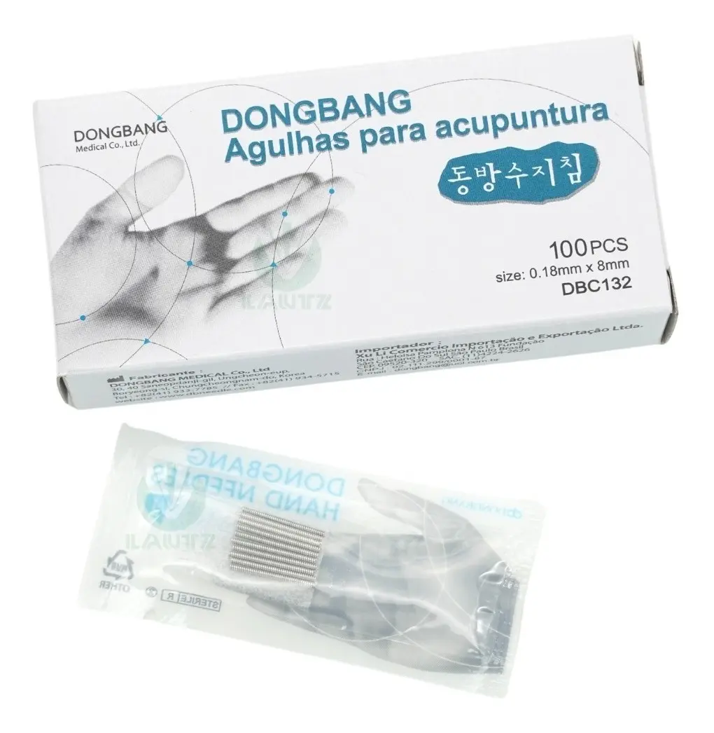 Agulha Para Acupuntura Facial 18x8mm Cx Com 100 Un Dong Bang